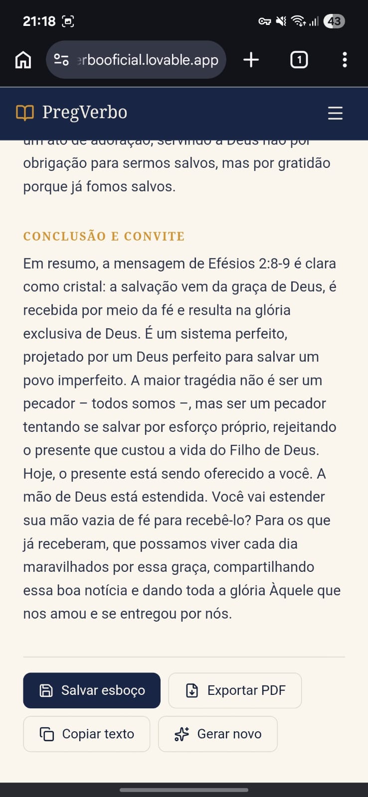 Conclusão e convite do esboço